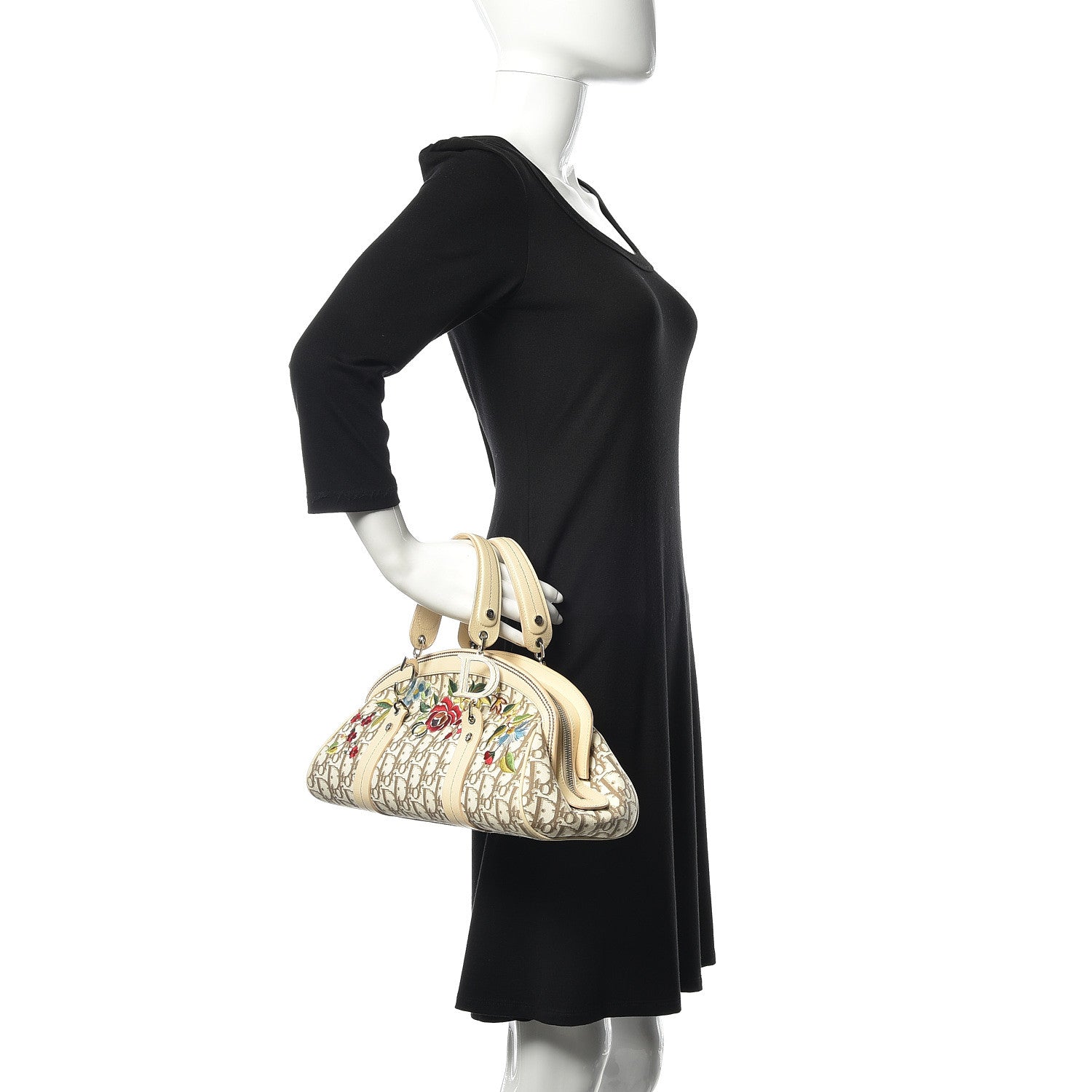Christian Dior Monogram Vintage Flowers Bowler Beige 2 of 14