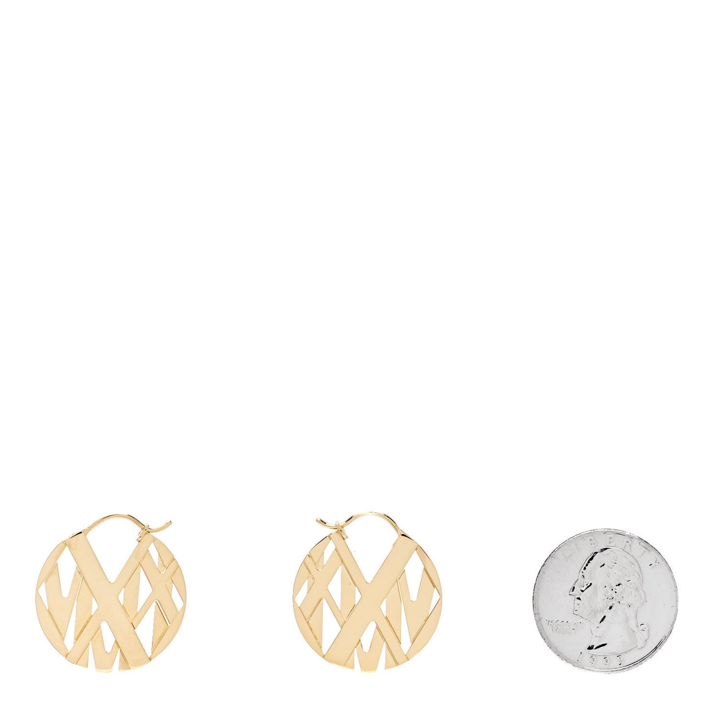 18K Yellow Gold Round Atlas Earrings