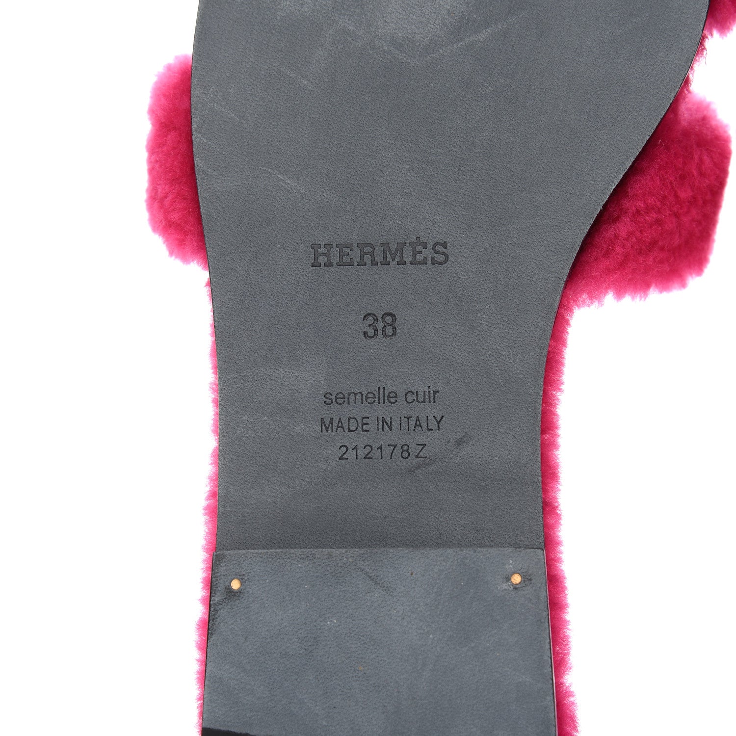 Hermes Woolskin Oran Sandals 38 Rose Fuchsia 7 of 12