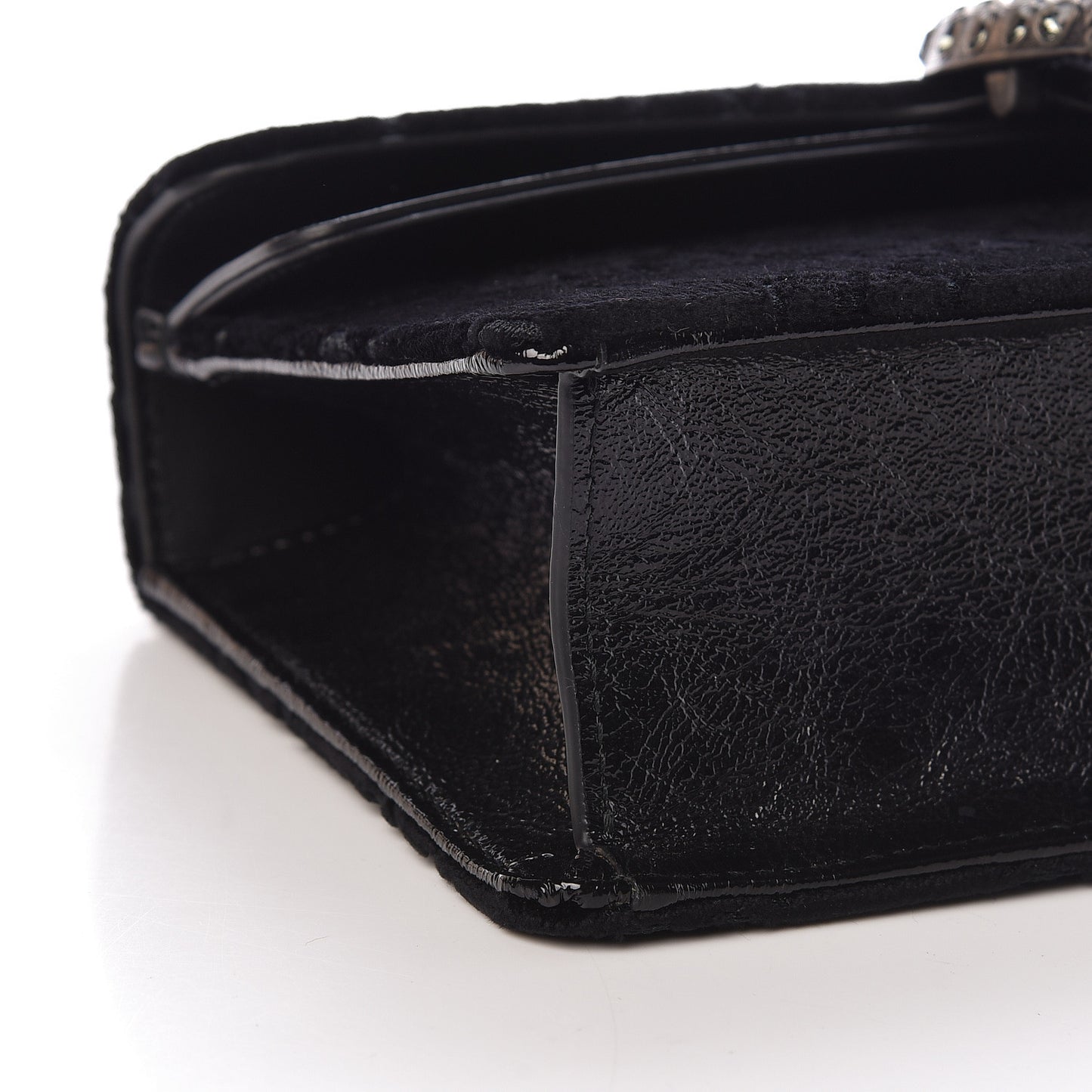 Velvet Skipper Crystal GG Monogram Small Dionysus Shoulder Bag Black Black Diamond