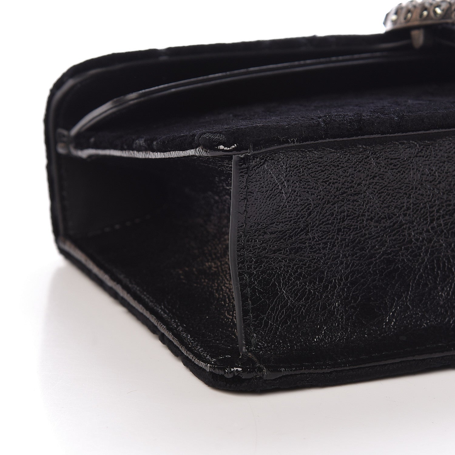 Gucci Velvet Skipper Crystal GG Monogram Small Dionysus Shoulder Bag Black Black Diamond 8 of 10