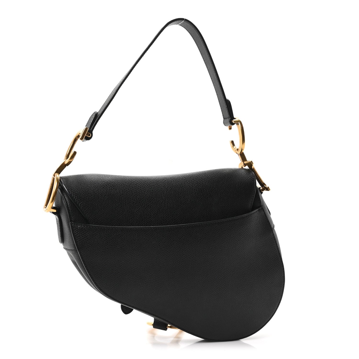Christian Dior Grained Calfskin Saddle Bag Black 3 of 10
