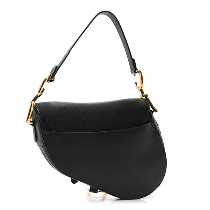 Christian Dior Grained Calfskin Saddle Bag Black 3 of 10
