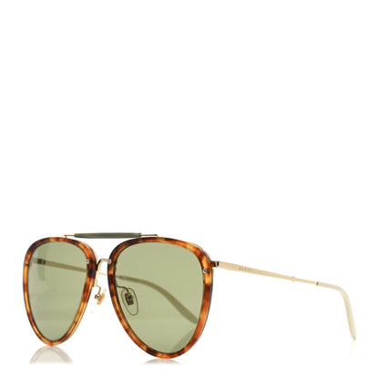 Gucci Aviator Sunglasses GG0672S Havana Gold Green 1 of 7