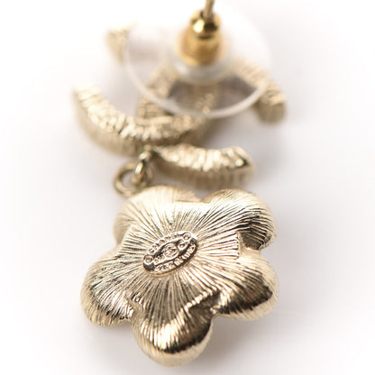 Chanel Pearl CC Camellia Earrings Gold 4 of 5