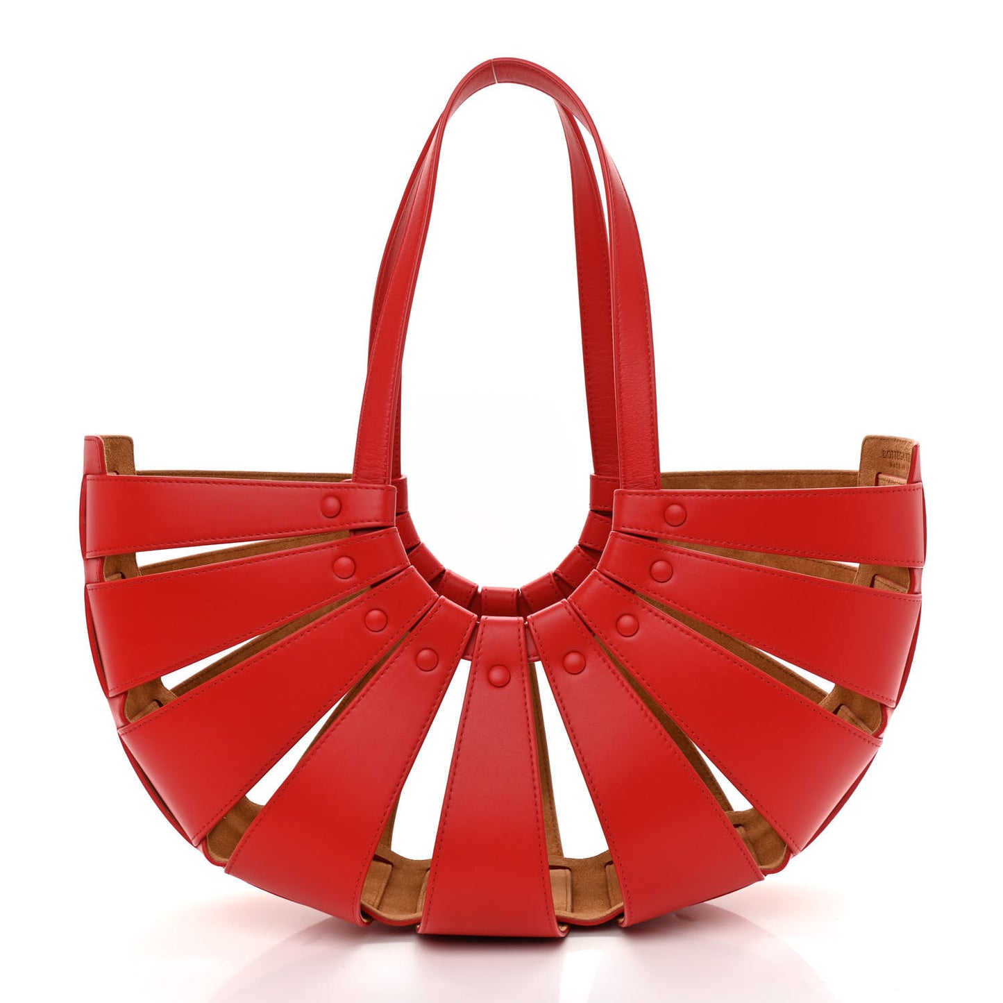 French Calfskin Shell Bag Chili Tomato