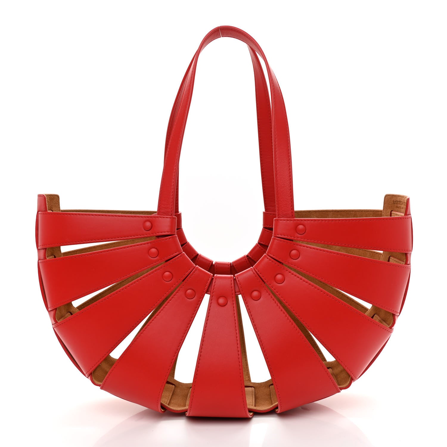 Bottega Veneta French Calfskin Shell Bag Chili Tomato 3 of 10