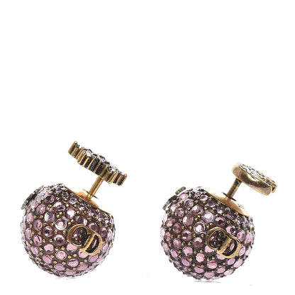Christian Dior Crystal Star Moon Tribal Earrings Pink Gold 1 of 5