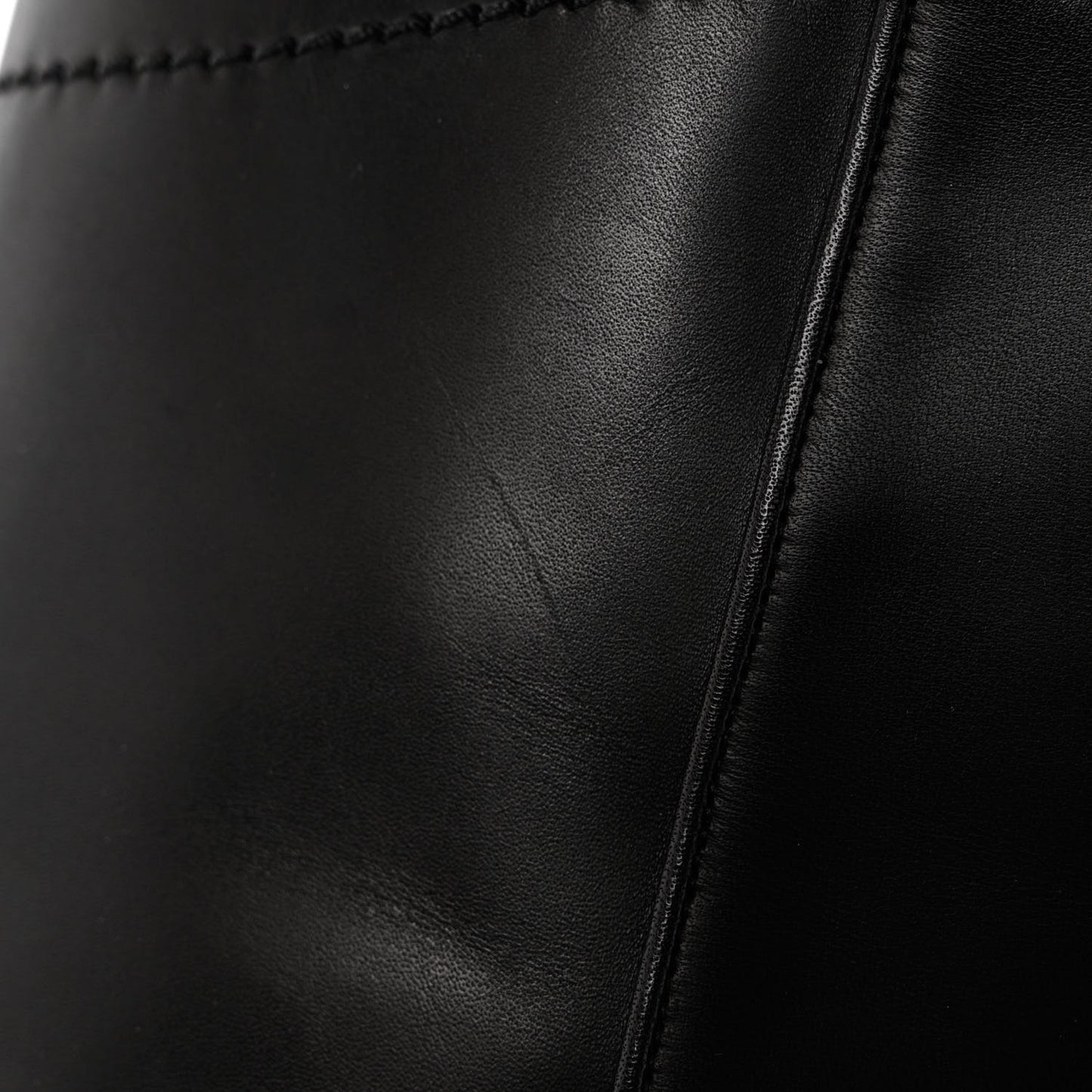Calfskin Ascot Knee High CC Boots 37 Black