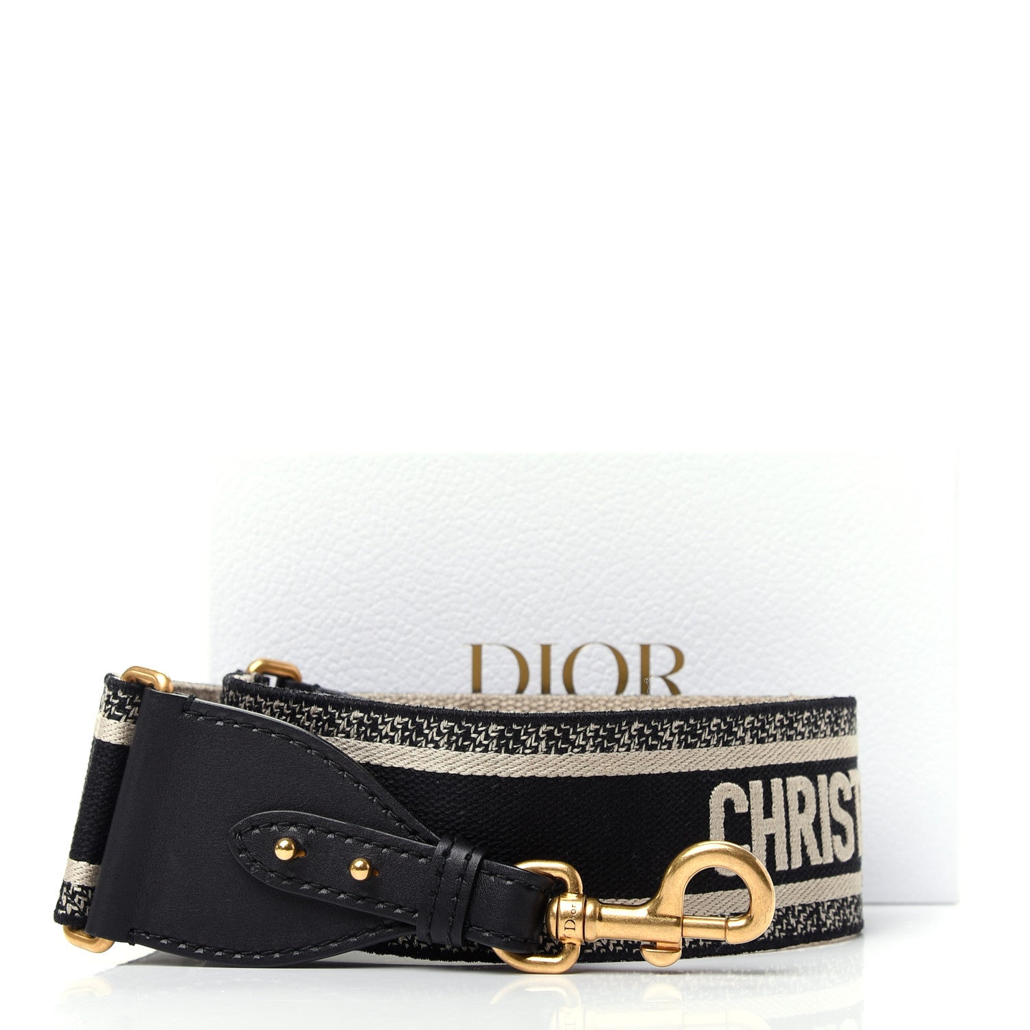 Christian Dior Canvas Embroidered Shoulder Strap Blue 4 of 4