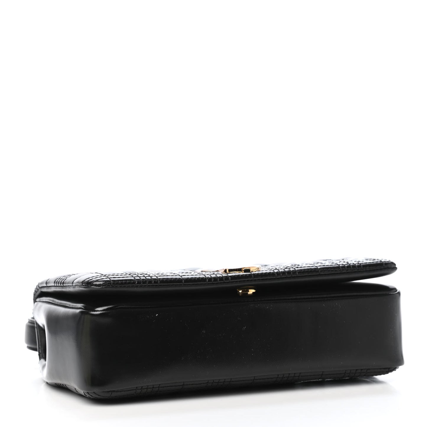 Patent Quilted Horseferry Print Small Lola Bag Black