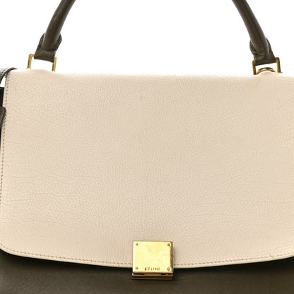 Celine Bullhide Smooth Calfskin Suede Medium Tri-Color Trapeze White Multicolor 7 of 15