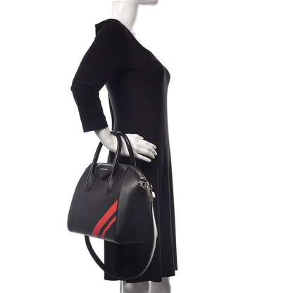 Givenchy Sugar Goatskin Striped Small Antigona Black Red 3 of 10