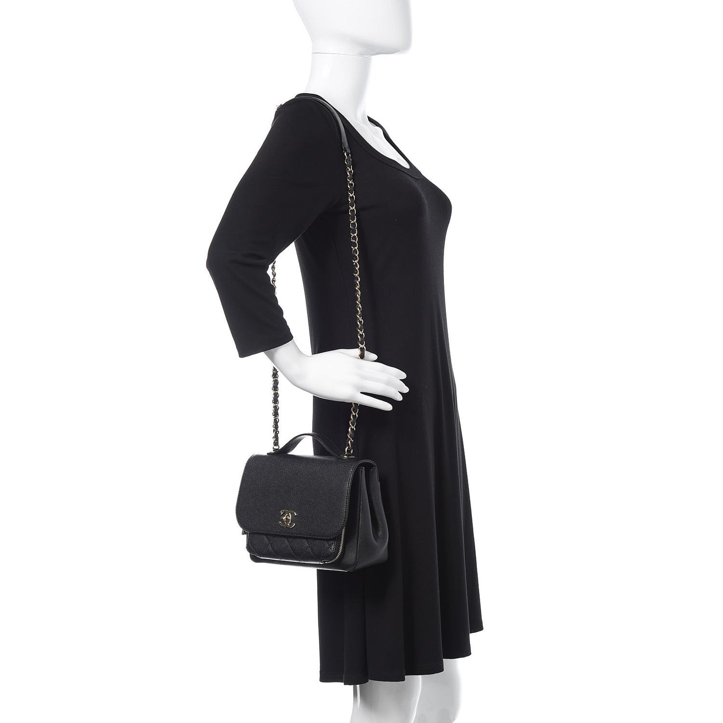 Caviar Quilted Small Business Affinity Flap Black
