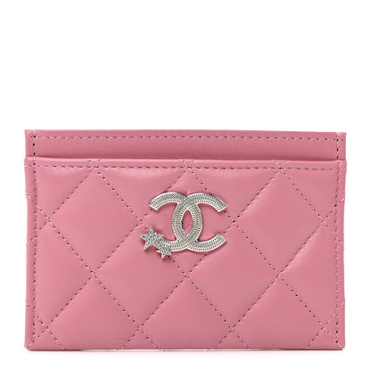 Chanel Lambskin Quilted Crystal Star Card Holder Pink 1 of 9