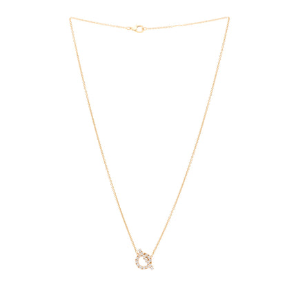 Hermes 18K Rose Gold Diamond Finesse Pendant Necklace 3 of 6