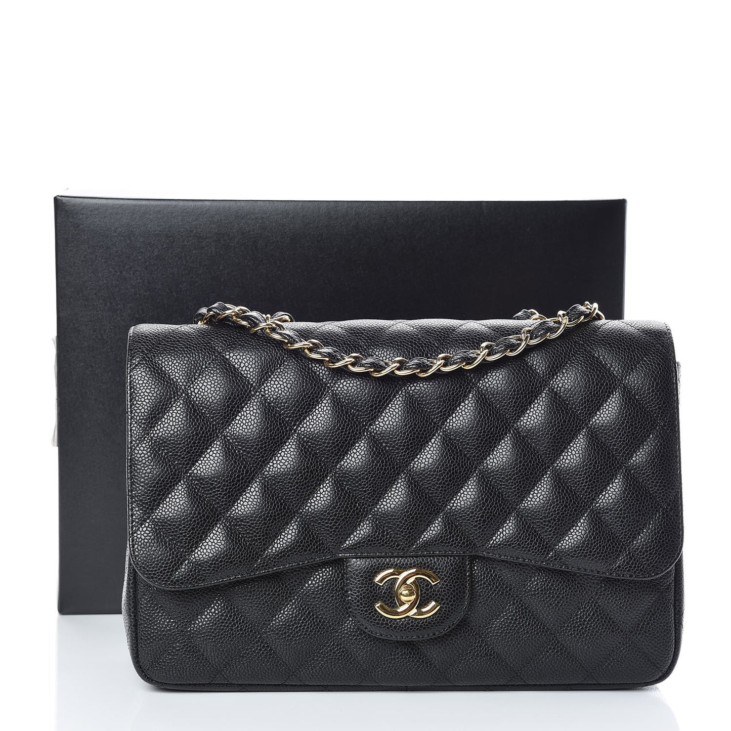 Caviar Quilted Jumbo Single Flap Black