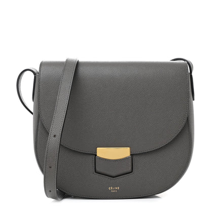Celine Grained Calfskin Medium Trotteur Grey 1 of 14