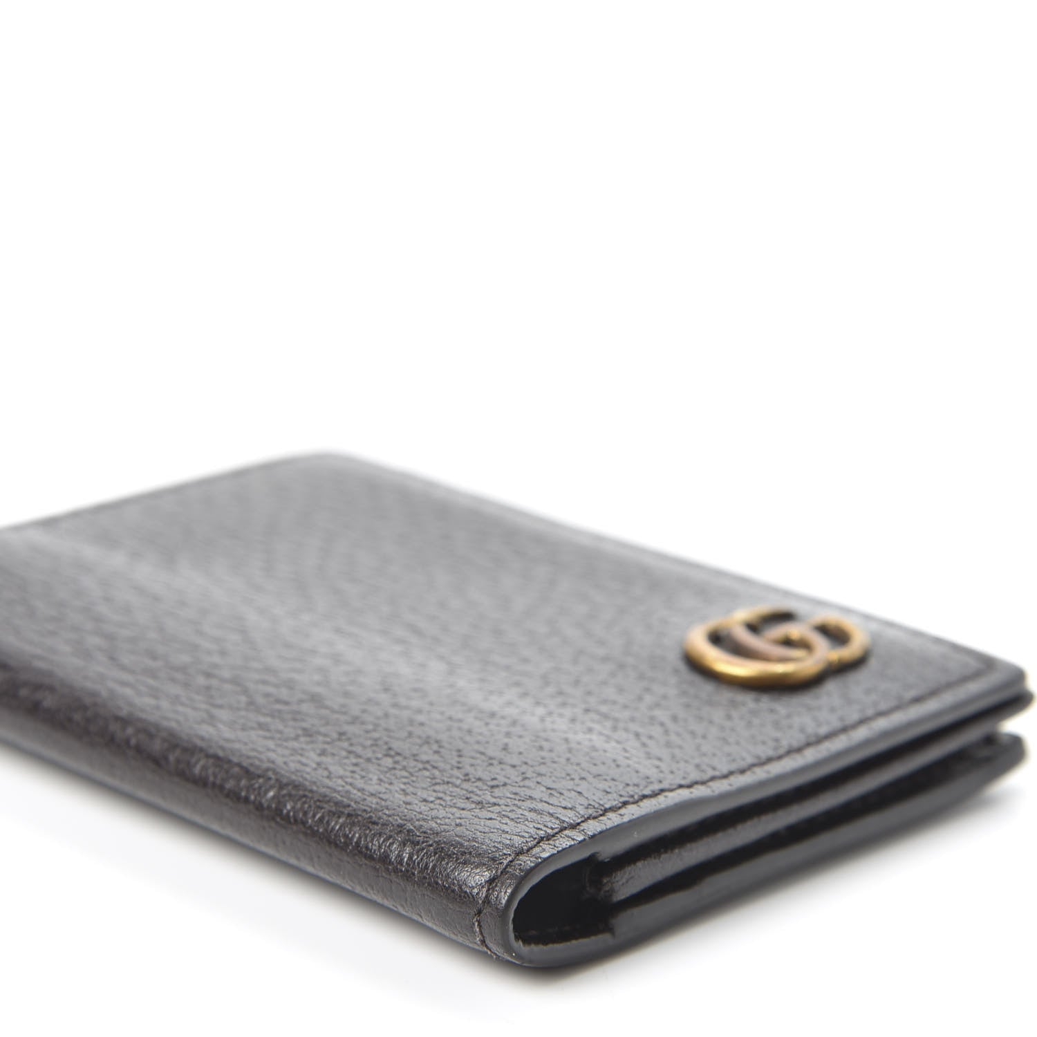 Gucci Calfskin Boar Effect GG Marmont Card Case Dark Cocoa 5 of 10