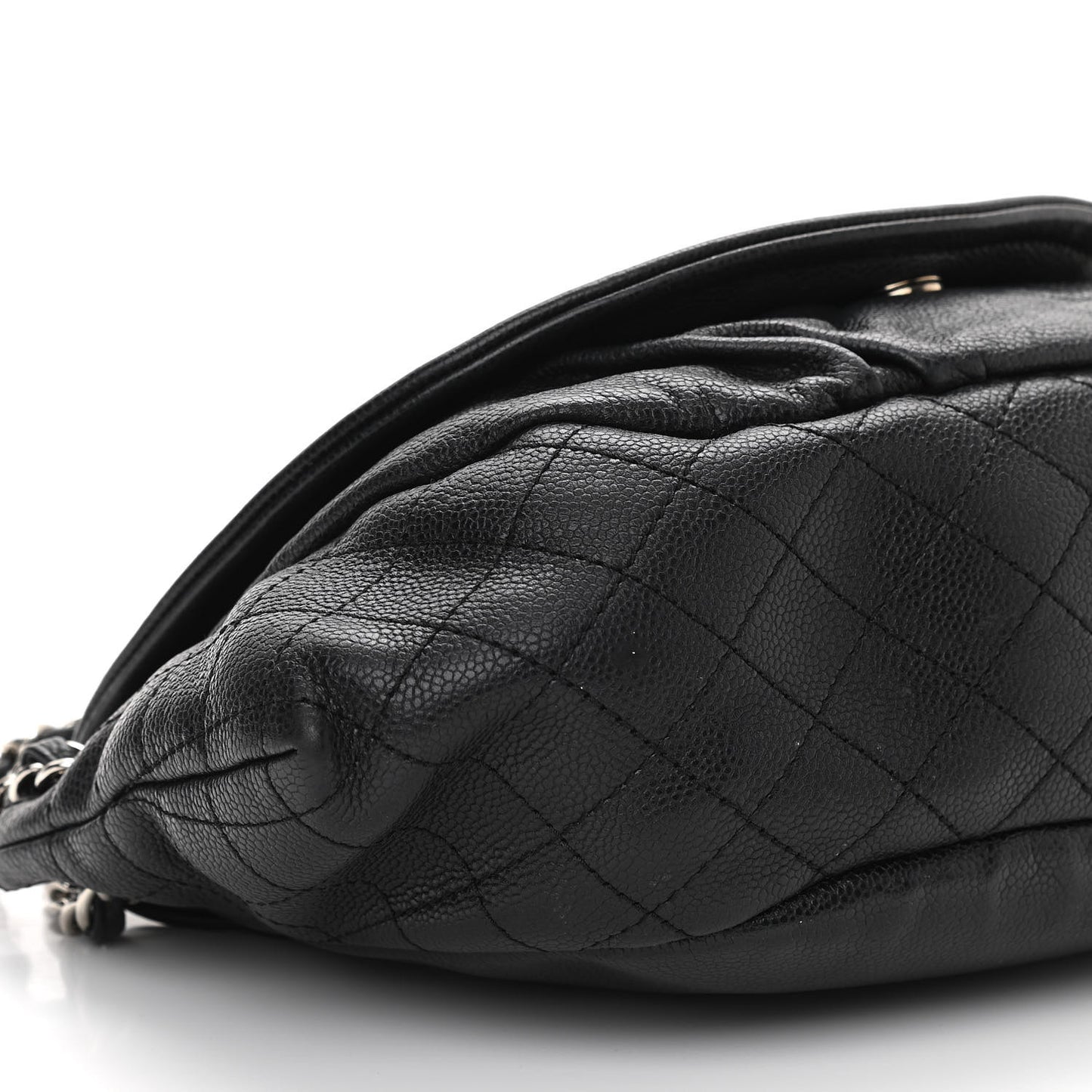 Caviar Half Moon Large Flap Black