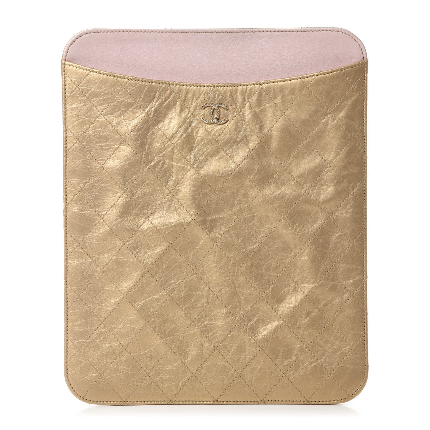 Metallic Calfskin Brilliant iPad Case Gold