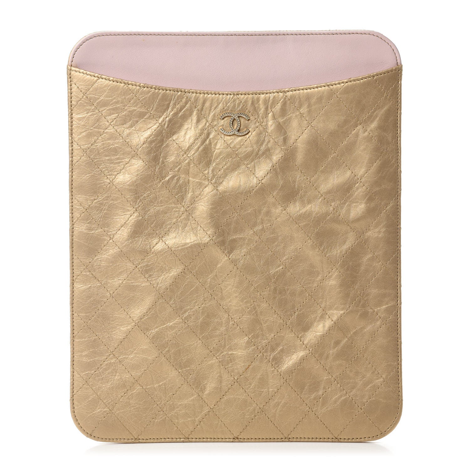 Chanel Metallic Calfskin Brilliant iPad Case Gold 1 of 10