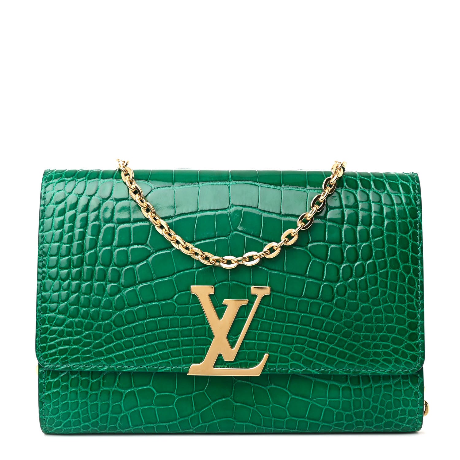 Louis Vuitton Alligator Chain Louise GM Emerald 1 of 10