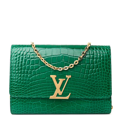 Louis Vuitton Alligator Chain Louise GM Emerald 1 of 10