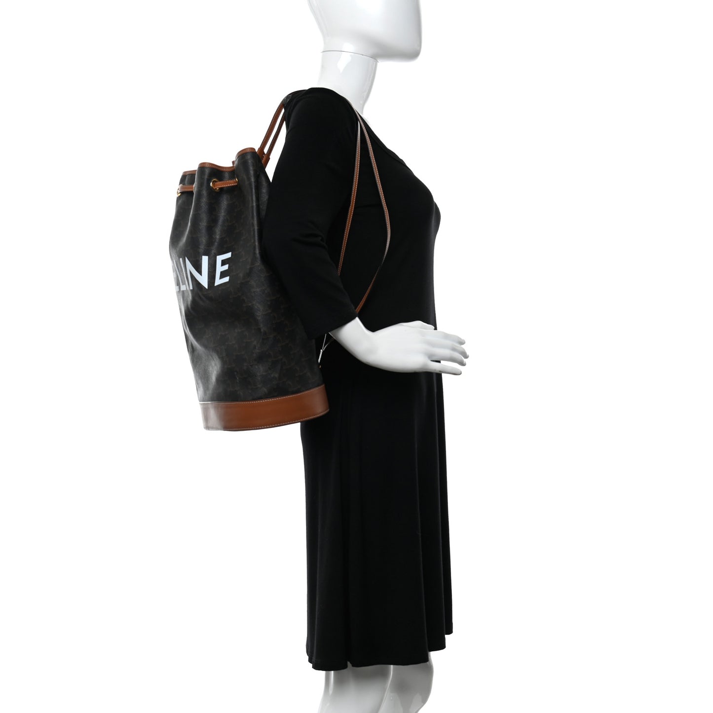 Triomphe Canvas Calfskin Medium Sailor Bag Tan