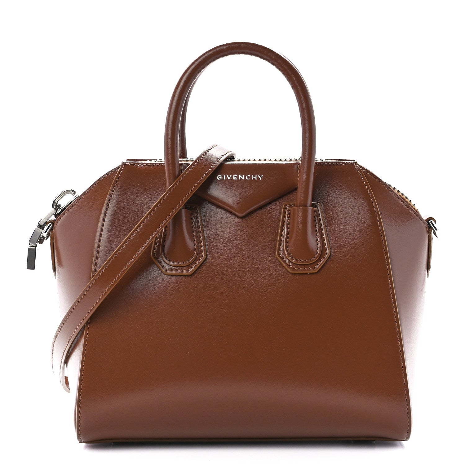 Givenchy Shiny Lord Calfskin Mini Antigona Tan 1 of 9