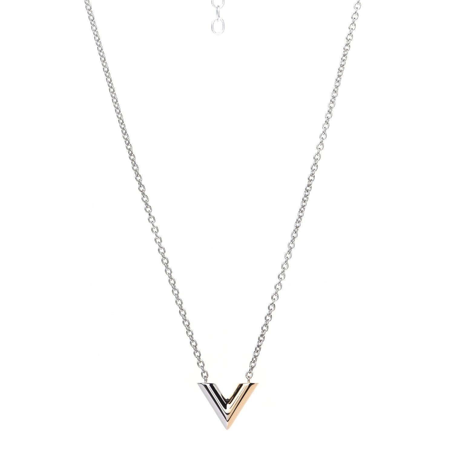 Louis Vuitton Essential V Necklace Silver 6 of 7