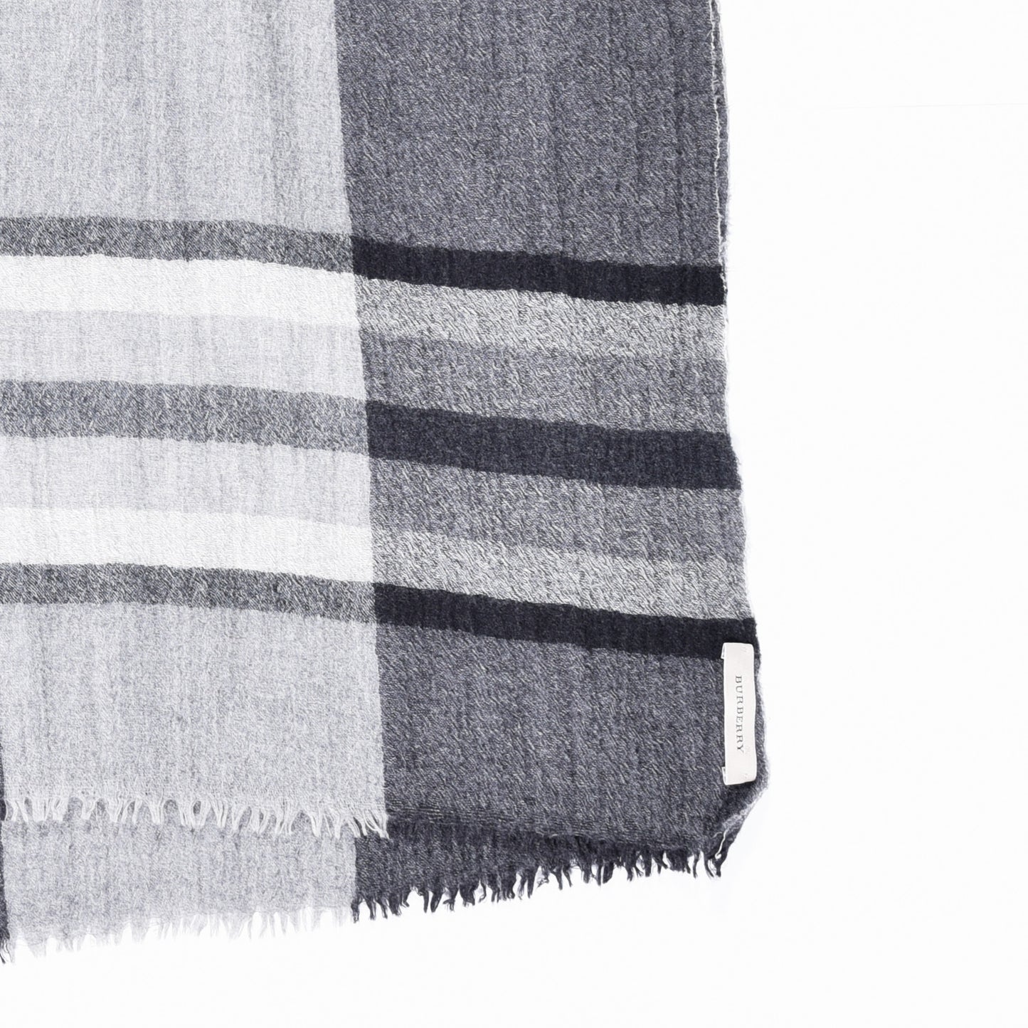 Wool Check Scarf Grey