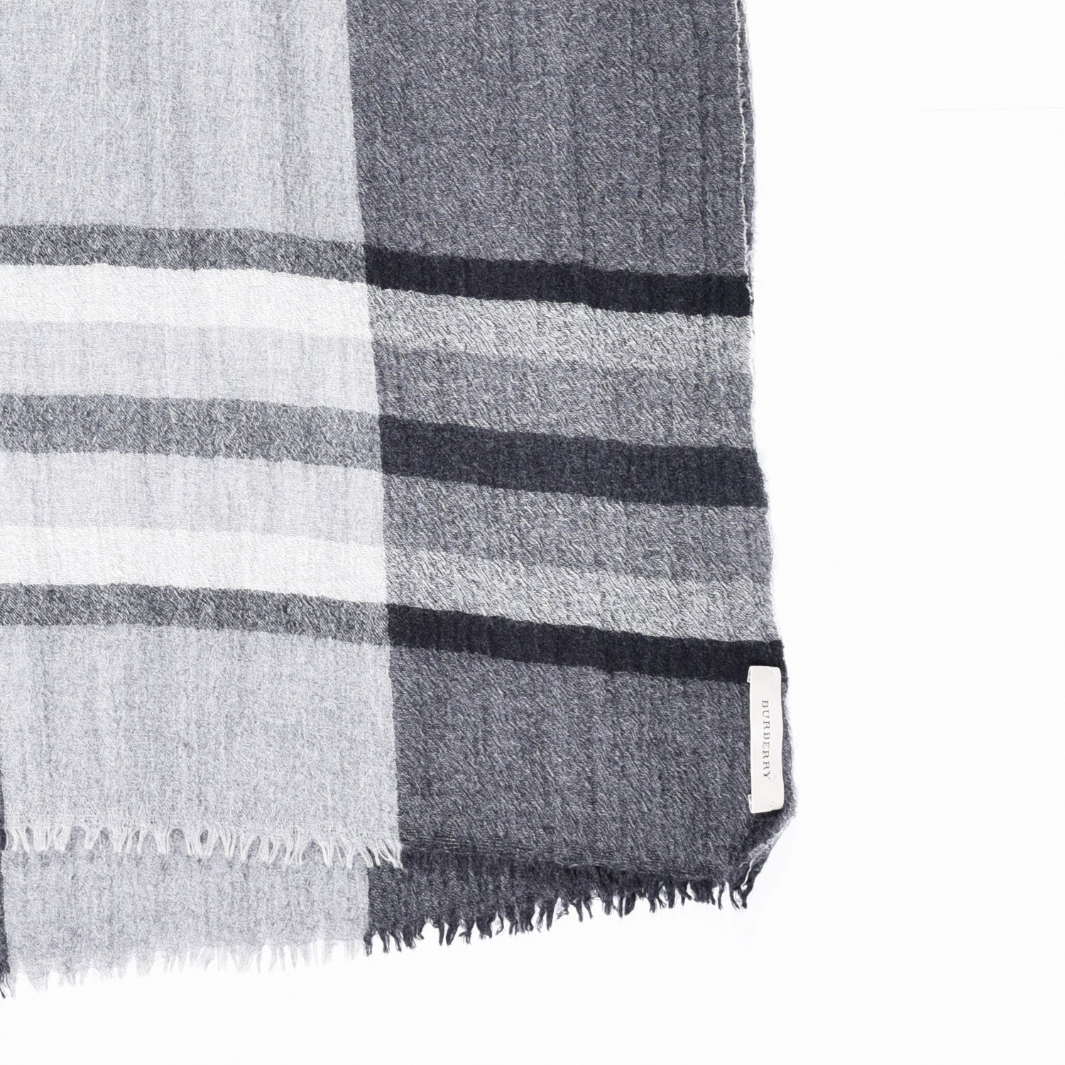Burberry Wool Check Scarf Grey 2 of 3