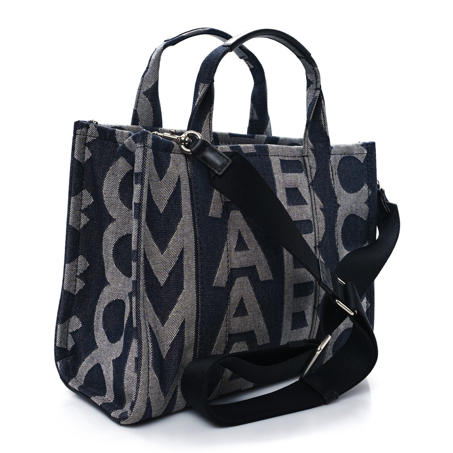 Denim Jacquard Medium The Monogram Tote Bag Denim Blue