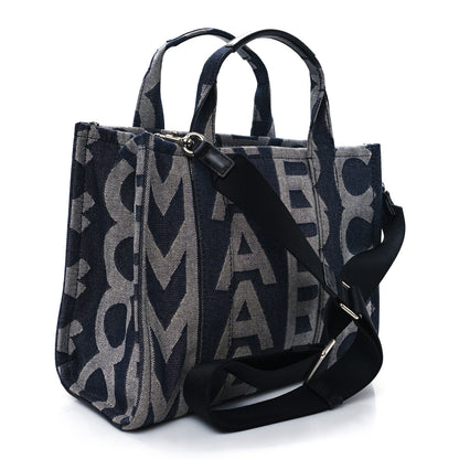 Marc Jacobs Denim Jacquard Medium The Monogram Tote Bag Denim Blue 3 of 12