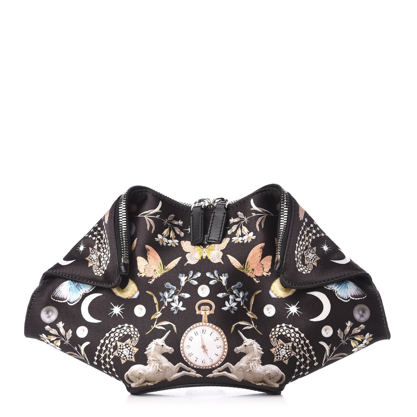 Silk Nocturnal De Manta Clutch Black Multicolor