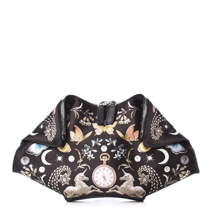 Alexander McQueen Silk Nocturnal De Manta Clutch Black Multicolor 1 of 10