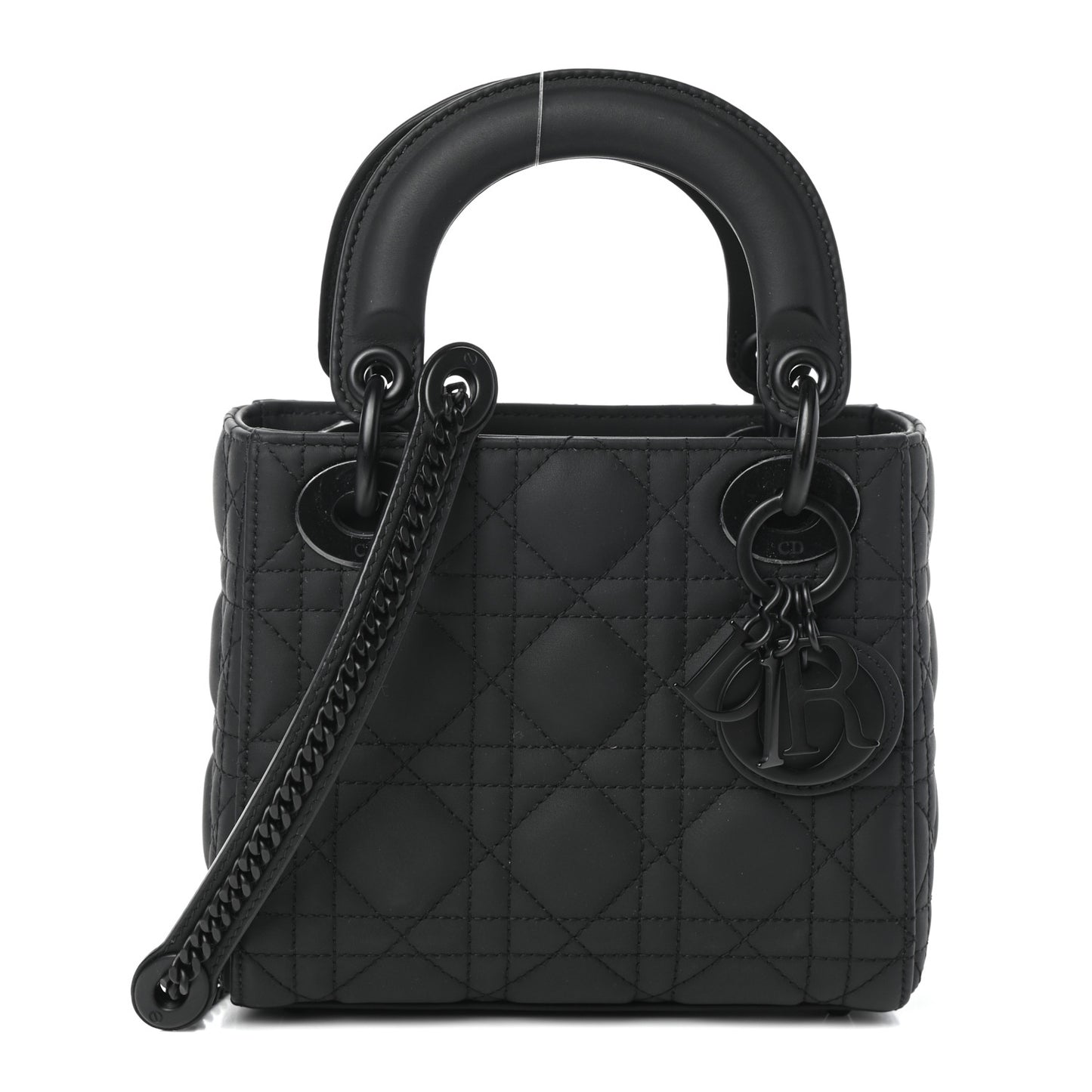 Ultra Matte Calfskin Cannage Mini Lady Dior Black