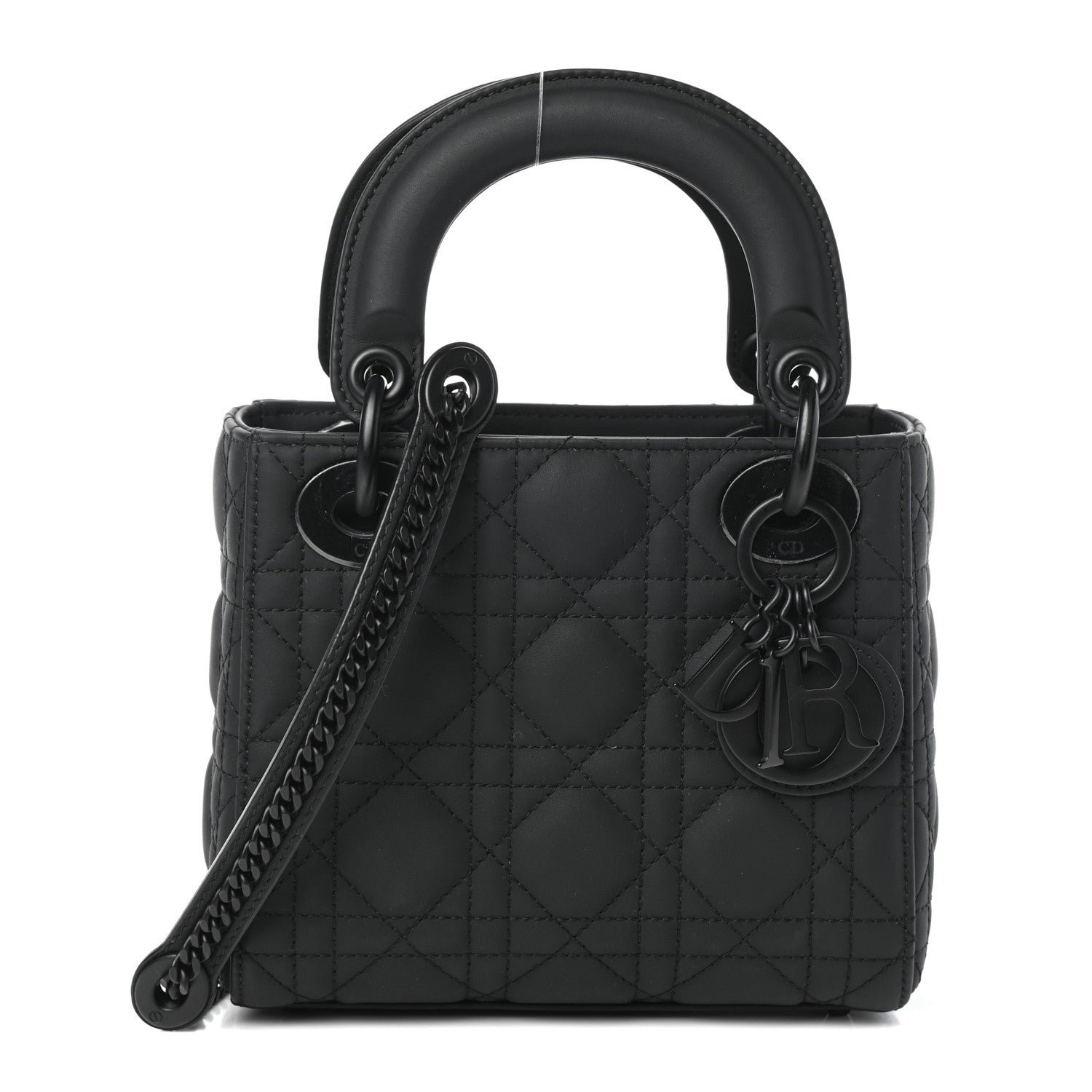 Christian Dior Ultra Matte Calfskin Cannage Mini Lady Dior Black 1 of 9