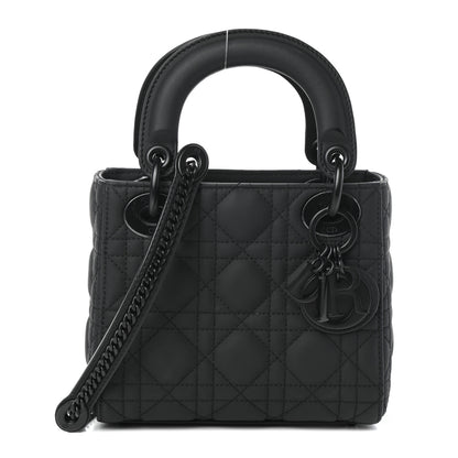 Christian Dior Ultra Matte Calfskin Cannage Mini Lady Dior Black 1 of 9