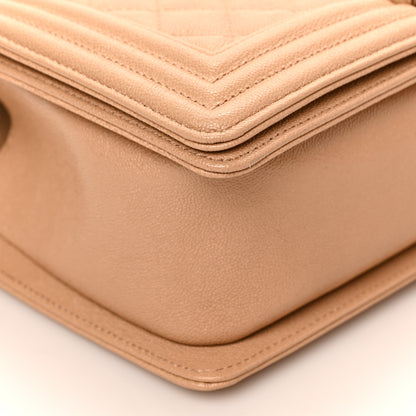 Chanel Caviar Quilted Medium Boy Flap Beige 7 of 8