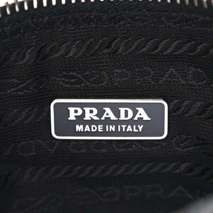 Prada Tessuto Nylon Saffiano Impunturato Quilted Barrel Pochette Black 6 of 10