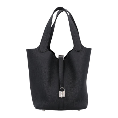 Hermes Taurillon Clemence Picotin Lock 22 MM Black 1 of 10