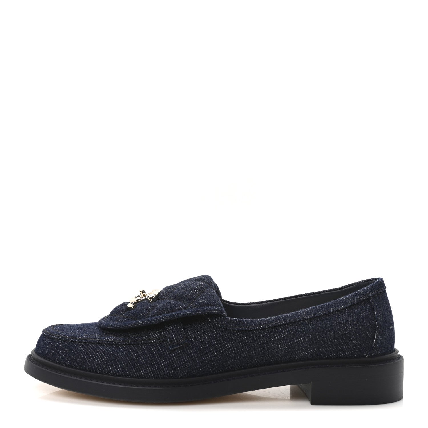 Chanel Denim CC Turnlock Loafers 39.5 Dark Blue 1 of 10