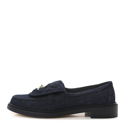Chanel Denim CC Turnlock Loafers 39.5 Dark Blue 1 of 10