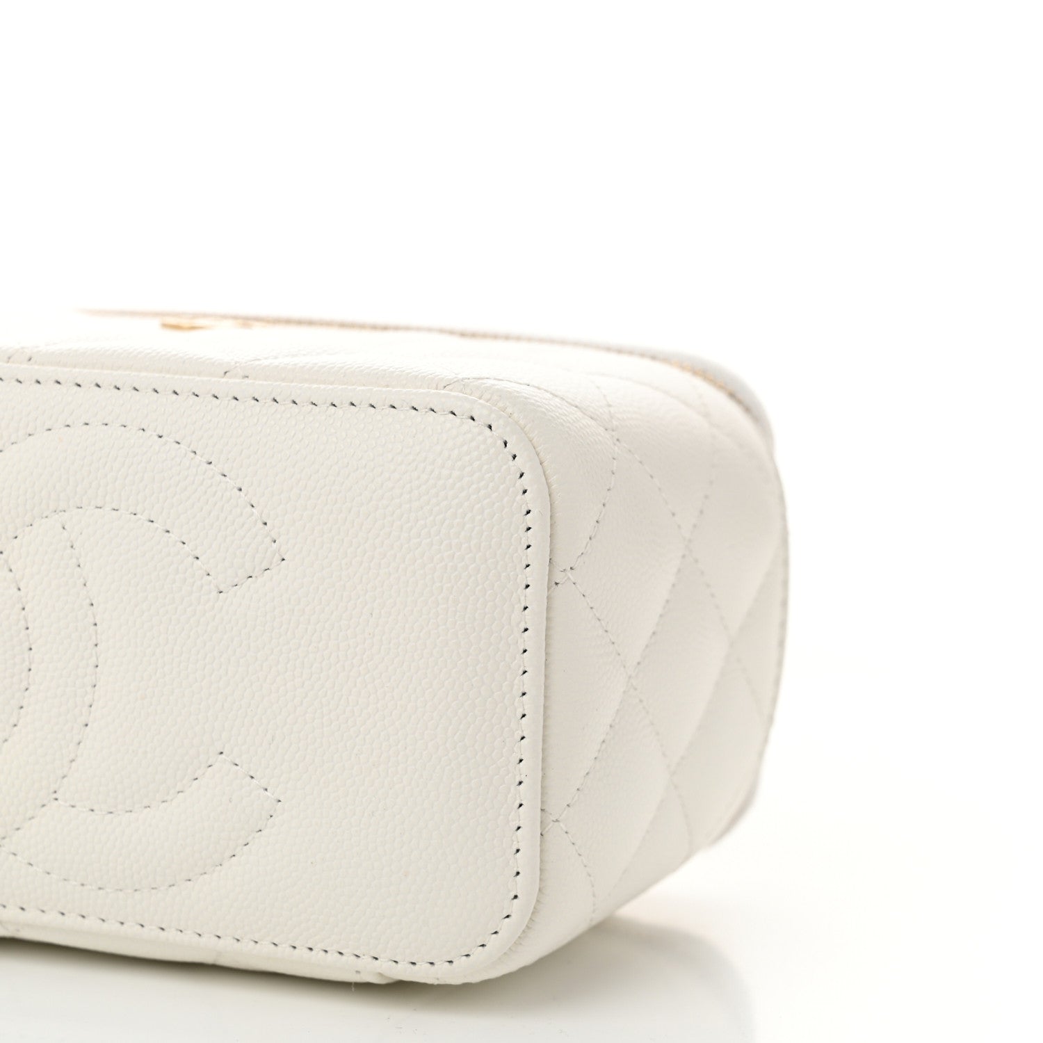 Chanel Caviar Quilted Small Vanity Case With Chain White 10 of 12