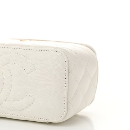 Chanel Caviar Quilted Small Vanity Case With Chain White 10 of 12
