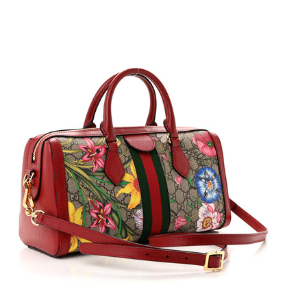 Gucci GG Supreme Monogram Flora Web Medium Ophidia Boston Red 3 of 10