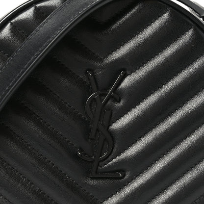 Saint Laurent Calfskin Matelasse Chevron Round Vinyle Camera Bag Black 8 of 11