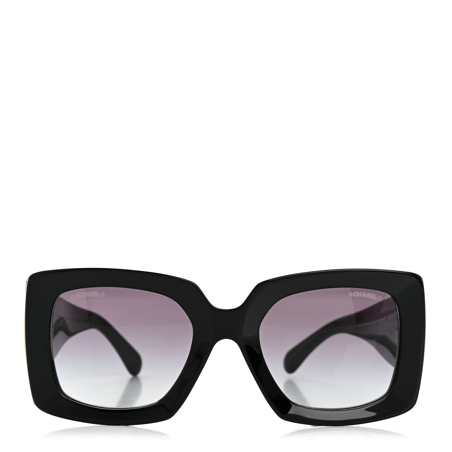 Chanel Acetate Rectangle Sunglasses 5435 Black 2 of 8